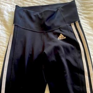 Adidas leggings black and white striped